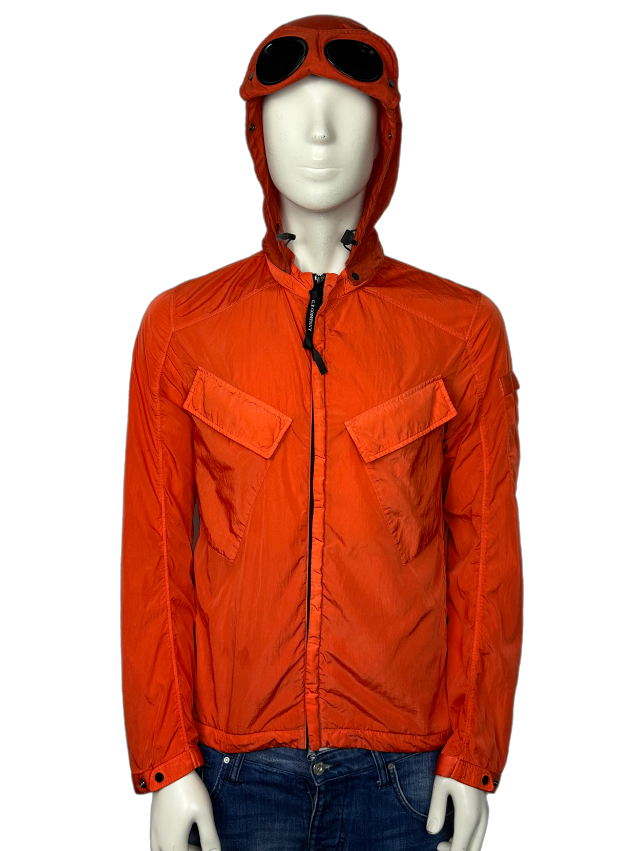 Cp company goggle jacket orange best sale