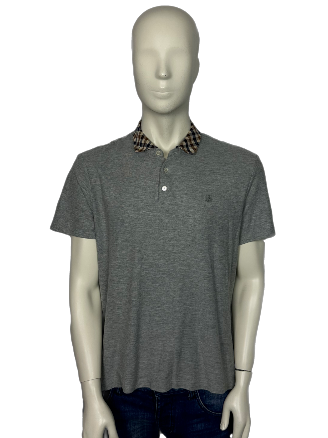 Aquascutum Grey Polo Shirt Size XL