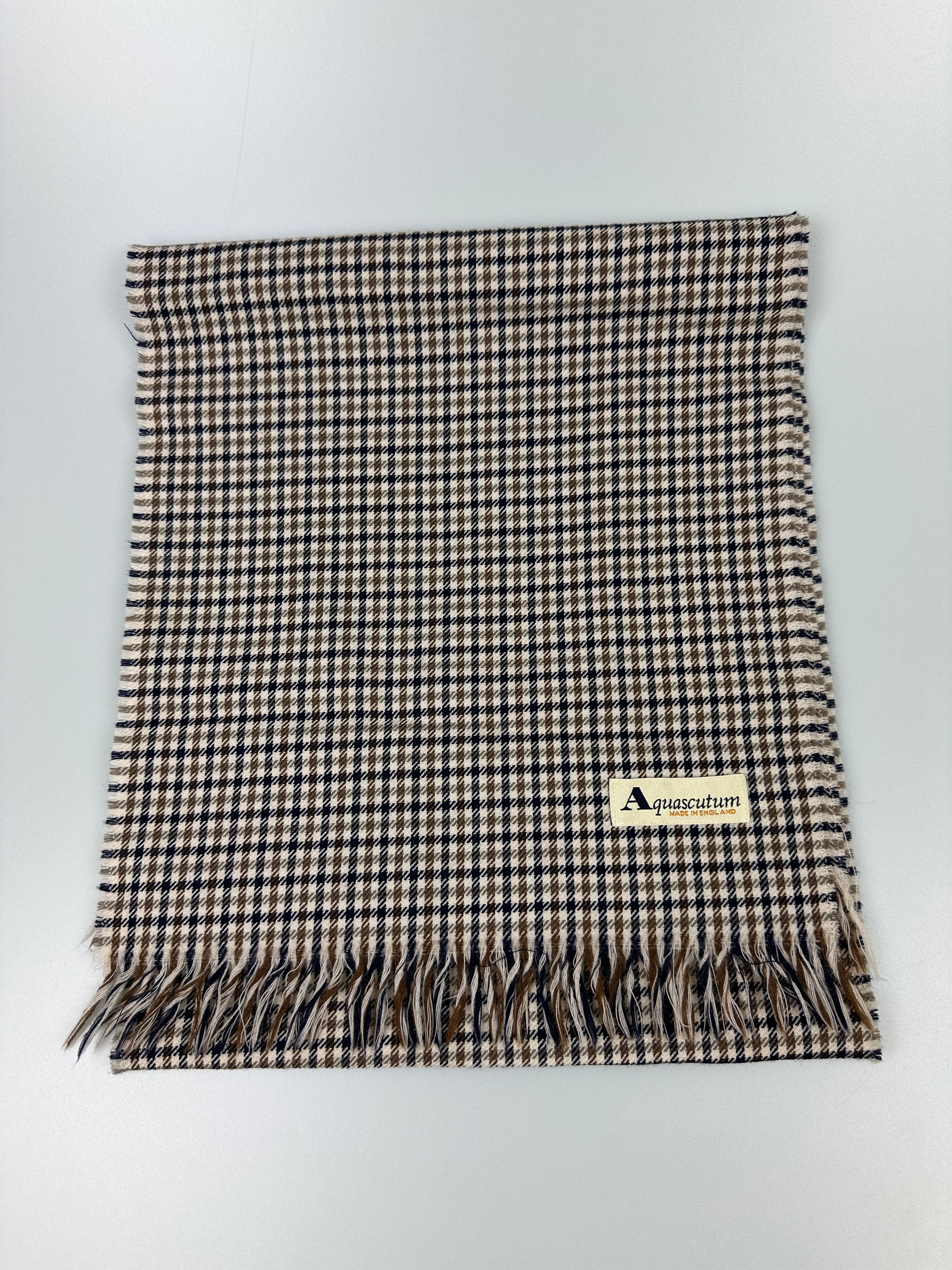 Aquascutum Mini Check White Label Scarf