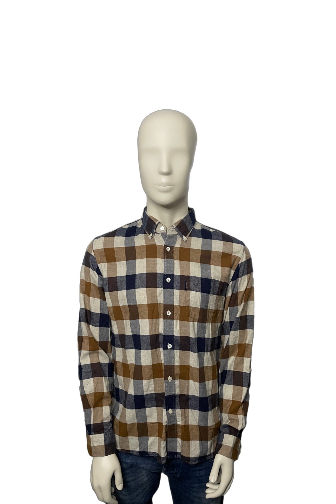 Aquascutum Big Check Flannel Shirt Size Large L