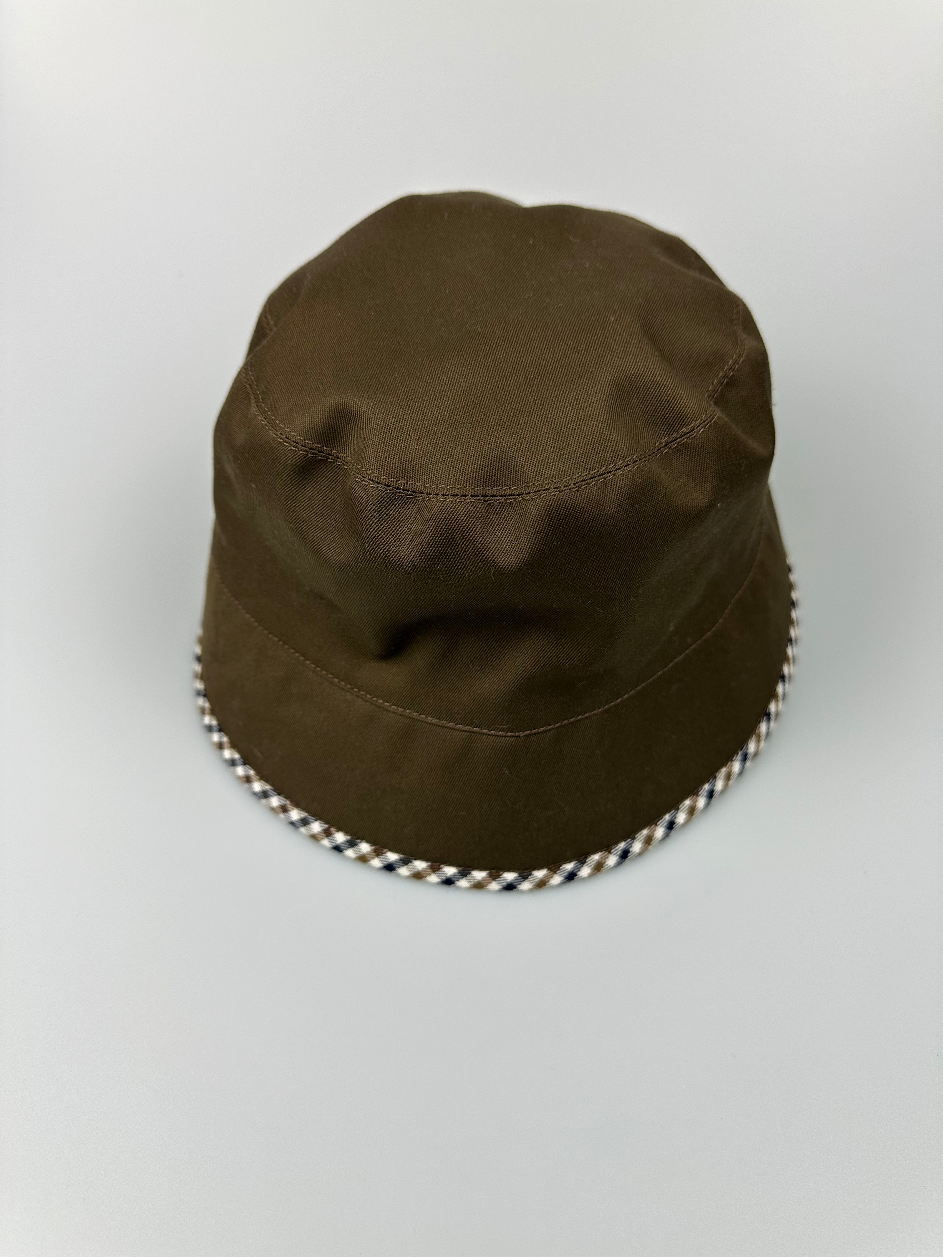 Aquascutum Brown Reversible Trim Bucket Hat L CA Clothing20