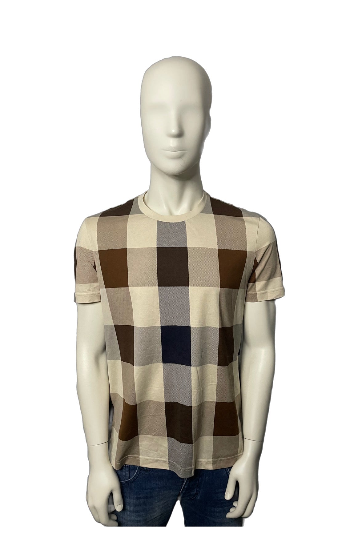 Aquascutum Large Check Tee Shirt Size Small S