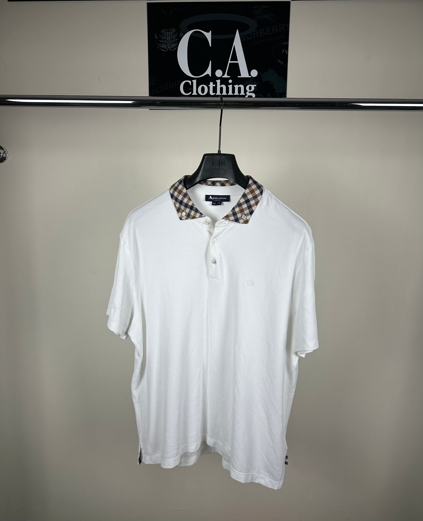 Aquascutum White Polo Shirt Size (XL)