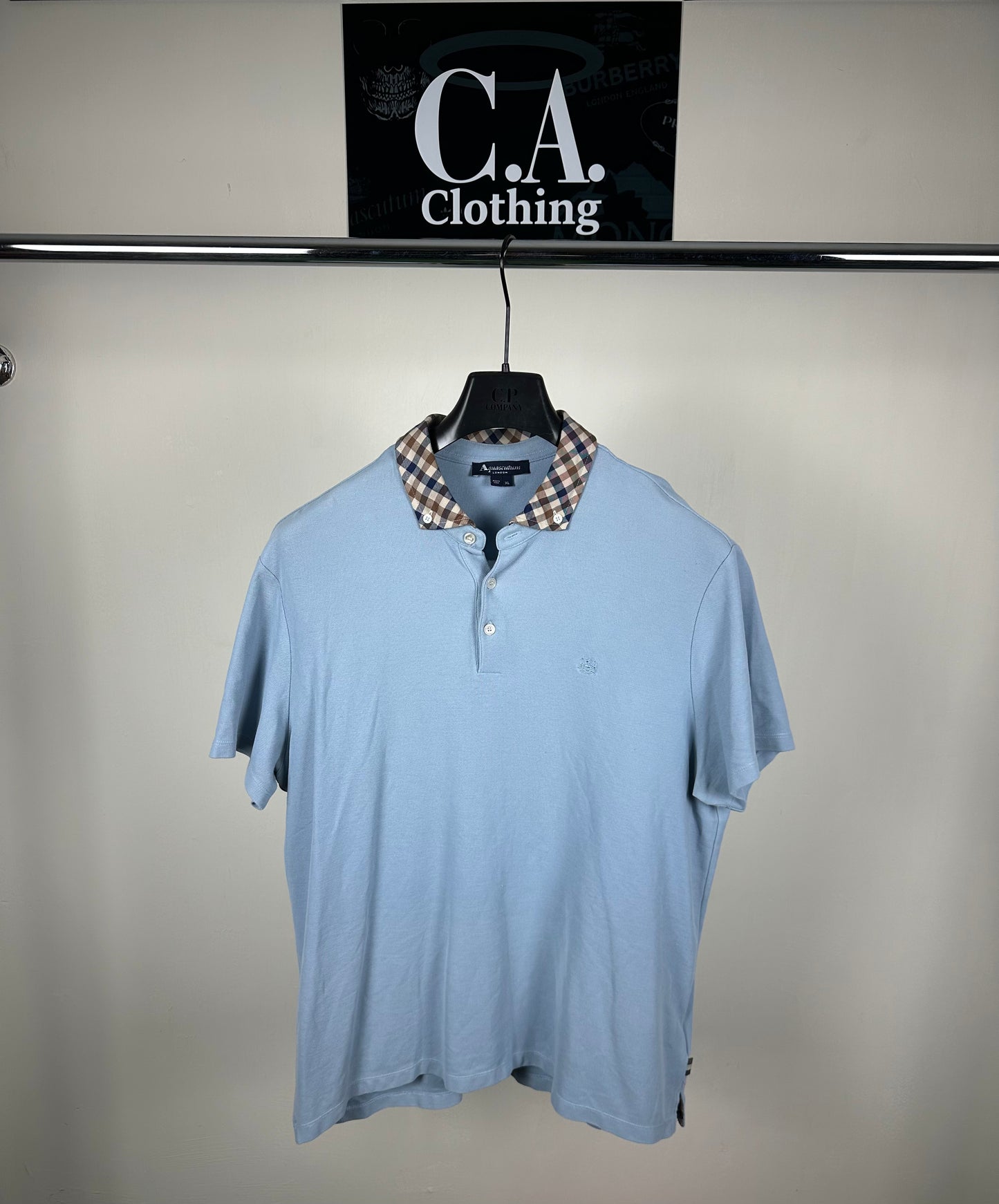 Aquascutum Blue Polo Shirt Size (XL)