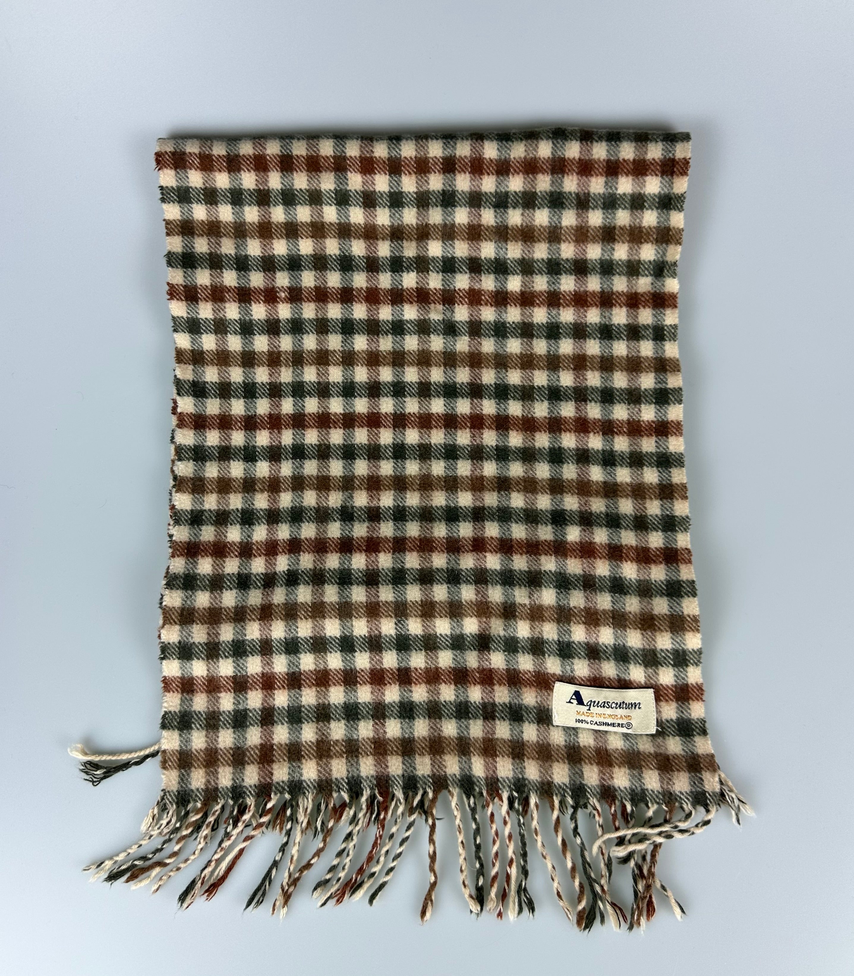 Aquascutum Lambswool Full Check White Label Scarf CA Clothing20