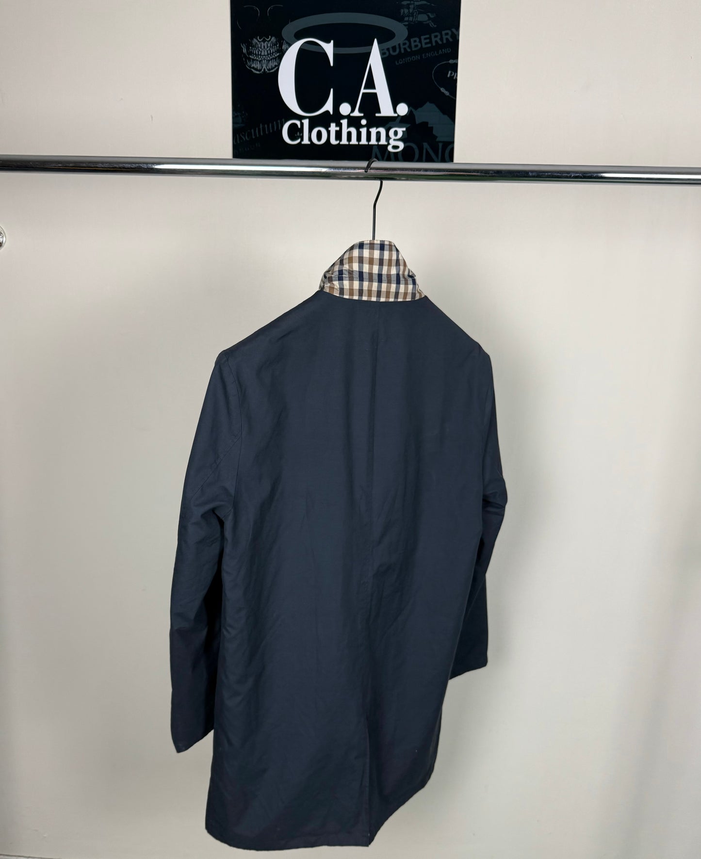 Aquascutum Full Check Reversible Trench Coat Size (S)