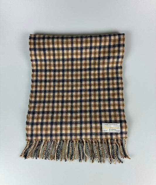 Aquascutum Lambswool Full Check White Label Scarf