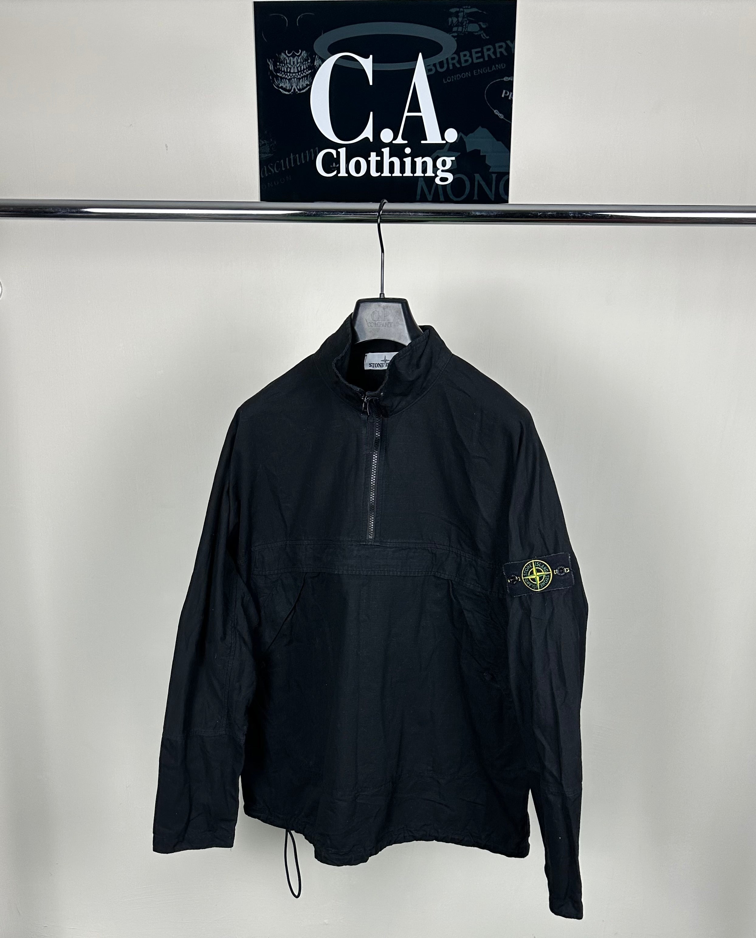 Stone island black smock deals