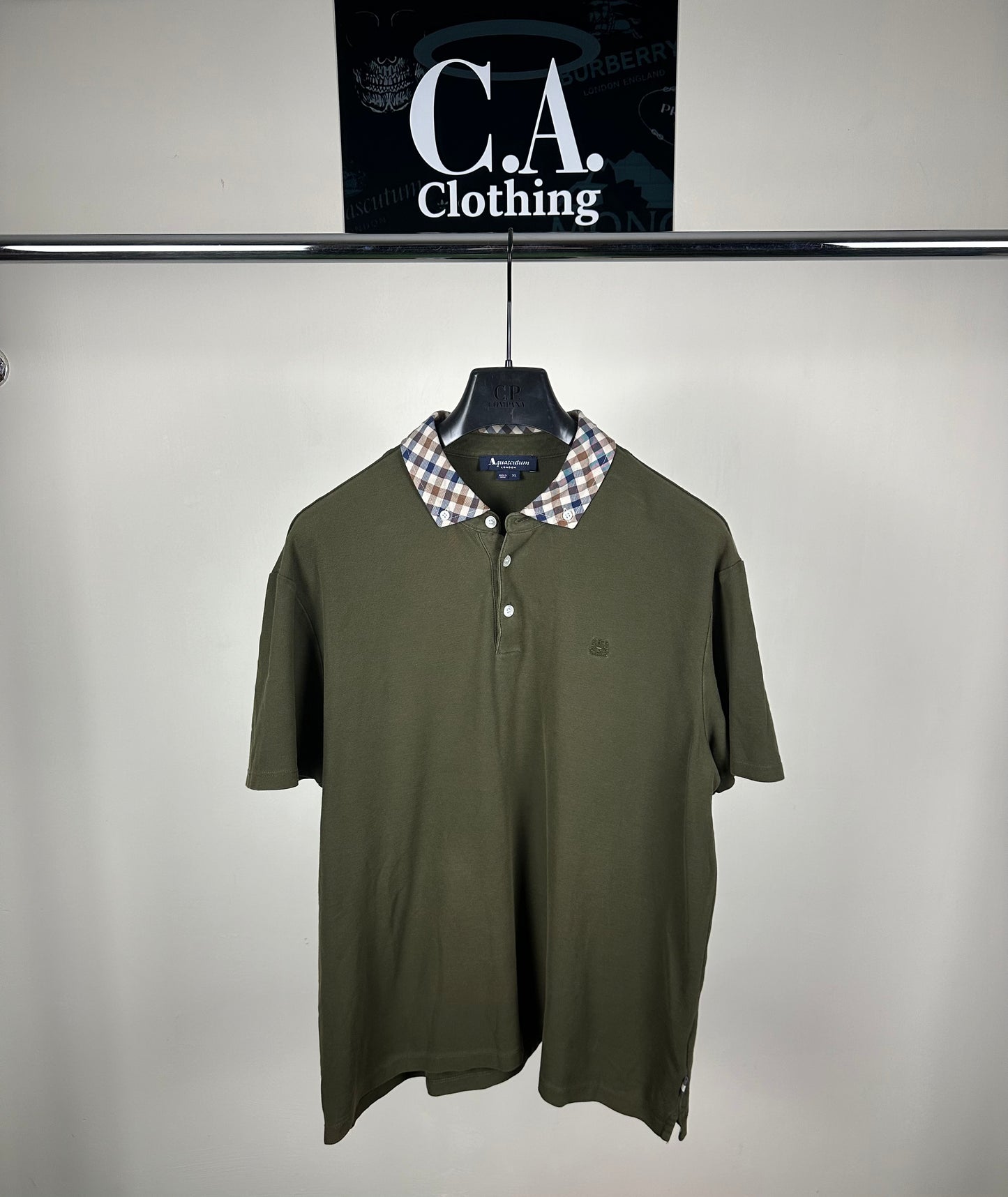 Aquascutum Khaki Polo Shirt Size (M)