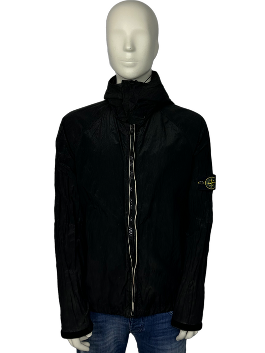 Stone Island Black Nylon Metal Hooded Jacket (2XL)