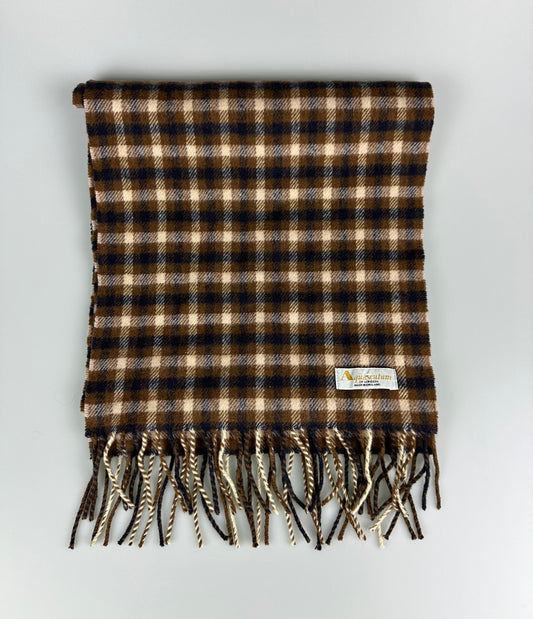 Aquascutum Lambswool Check White Label Scarf