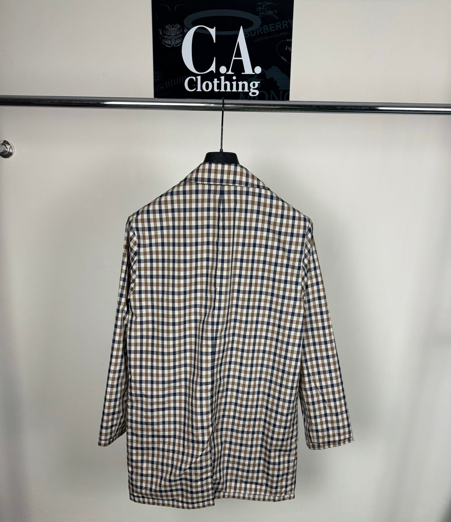 Aquascutum Full Check Reversible Trench Coat Size (S)