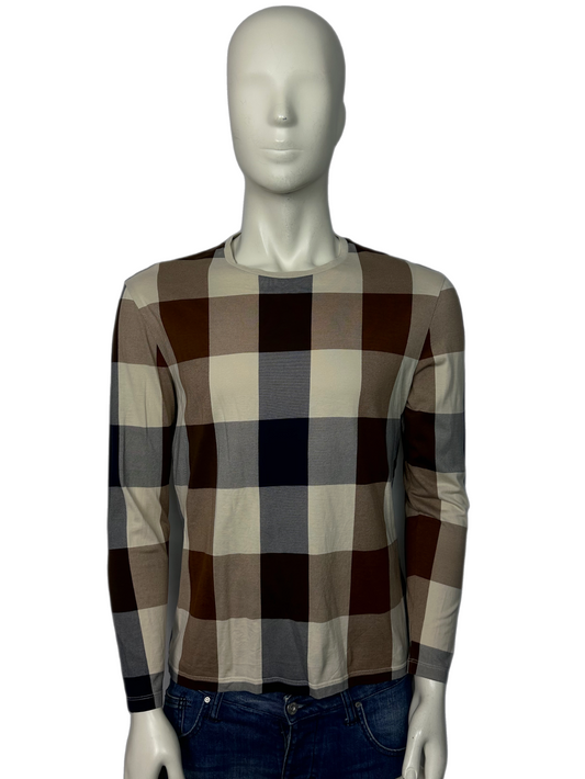 Aquascutum Large Check T-Shirt Size Medium (M)