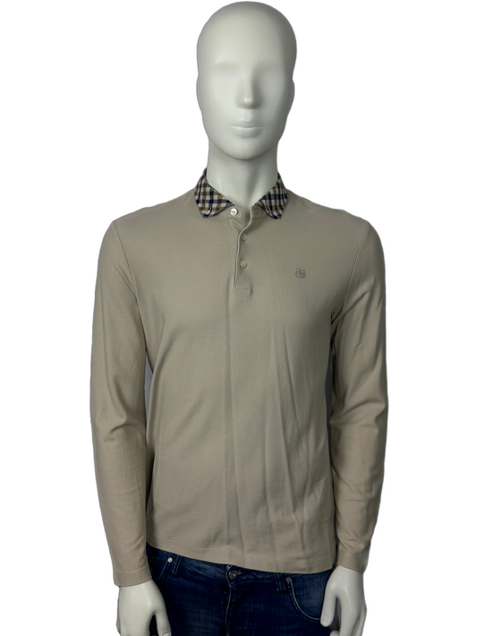 Aquascutum Beige Polo Shirt Size (S)