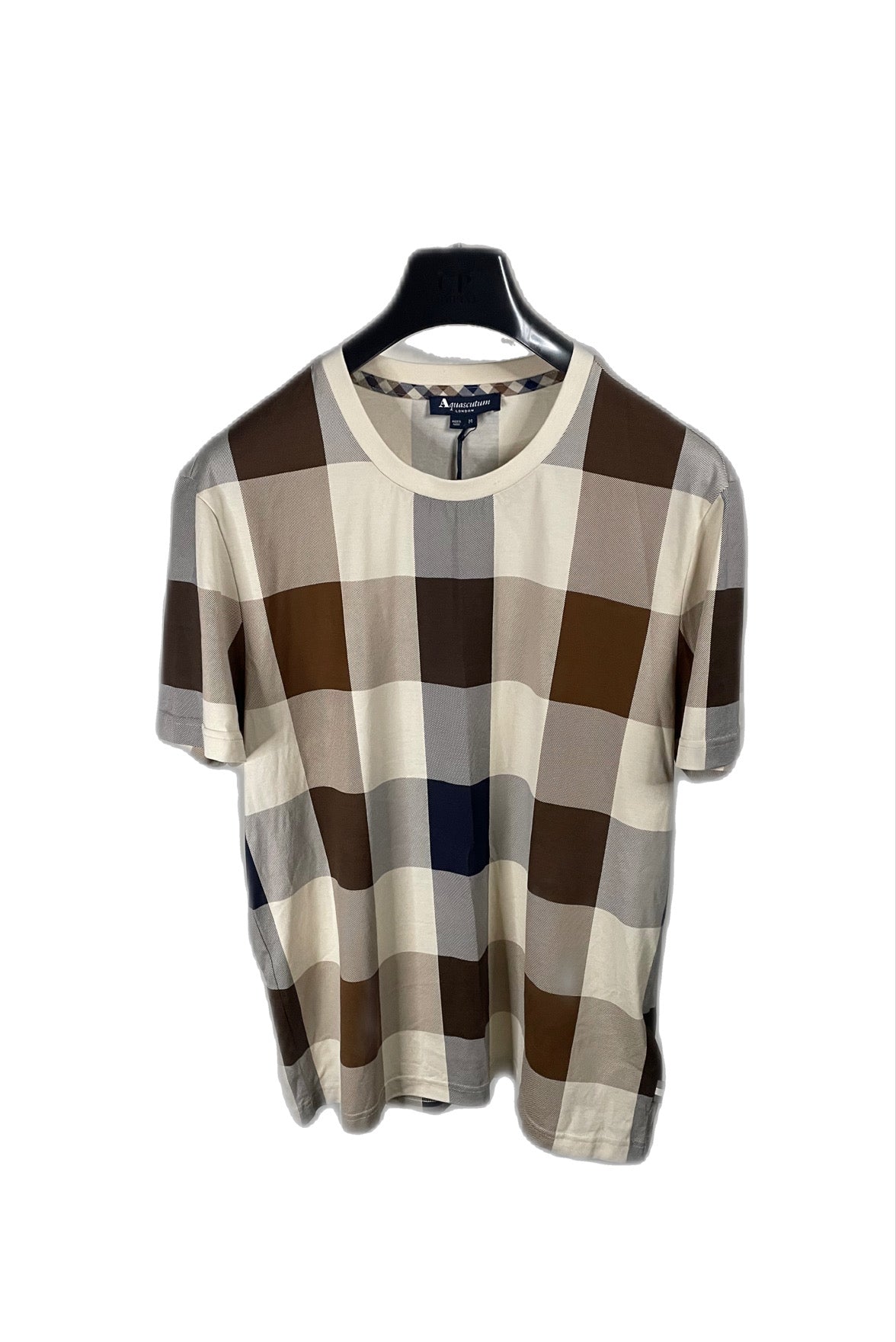 Aquascutum Large Check Tee Shirt Size Small S