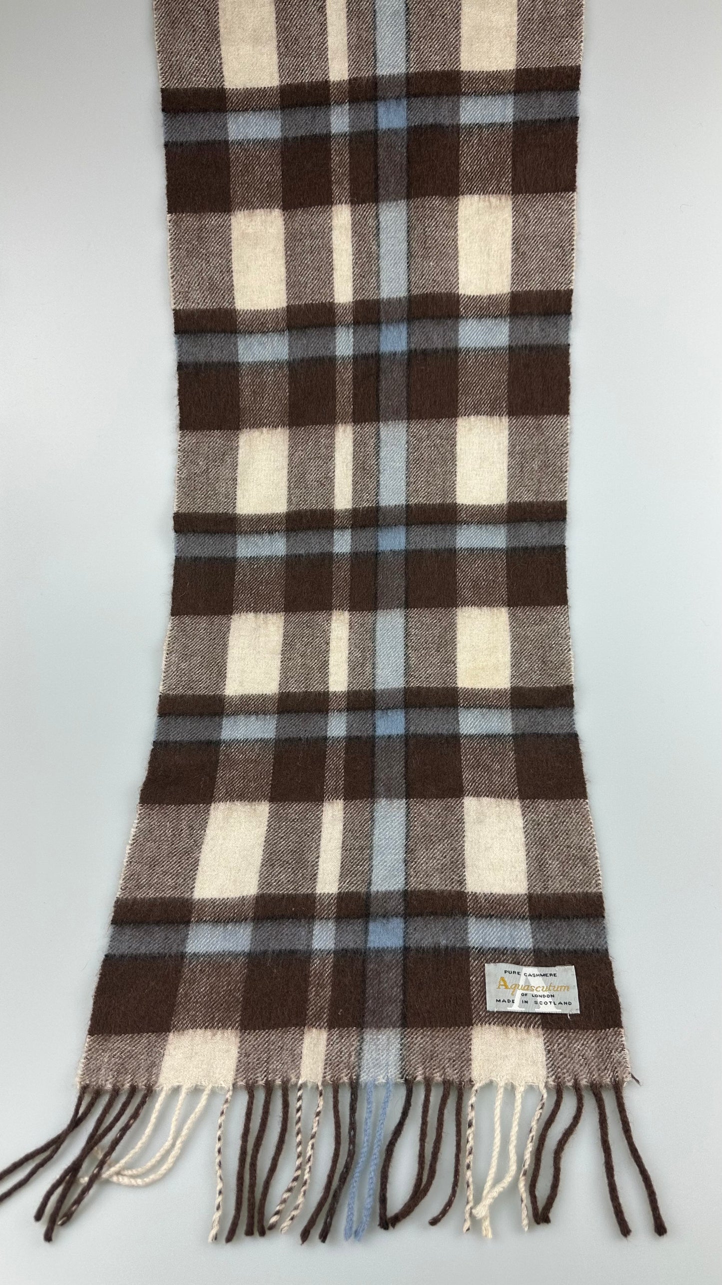 Aquascutum Cashmere Check Blue Label Scarf