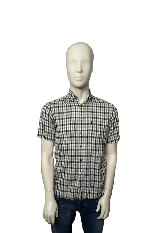 Aquascutum Short Sleeved Full Check Shirt Size Small (S)