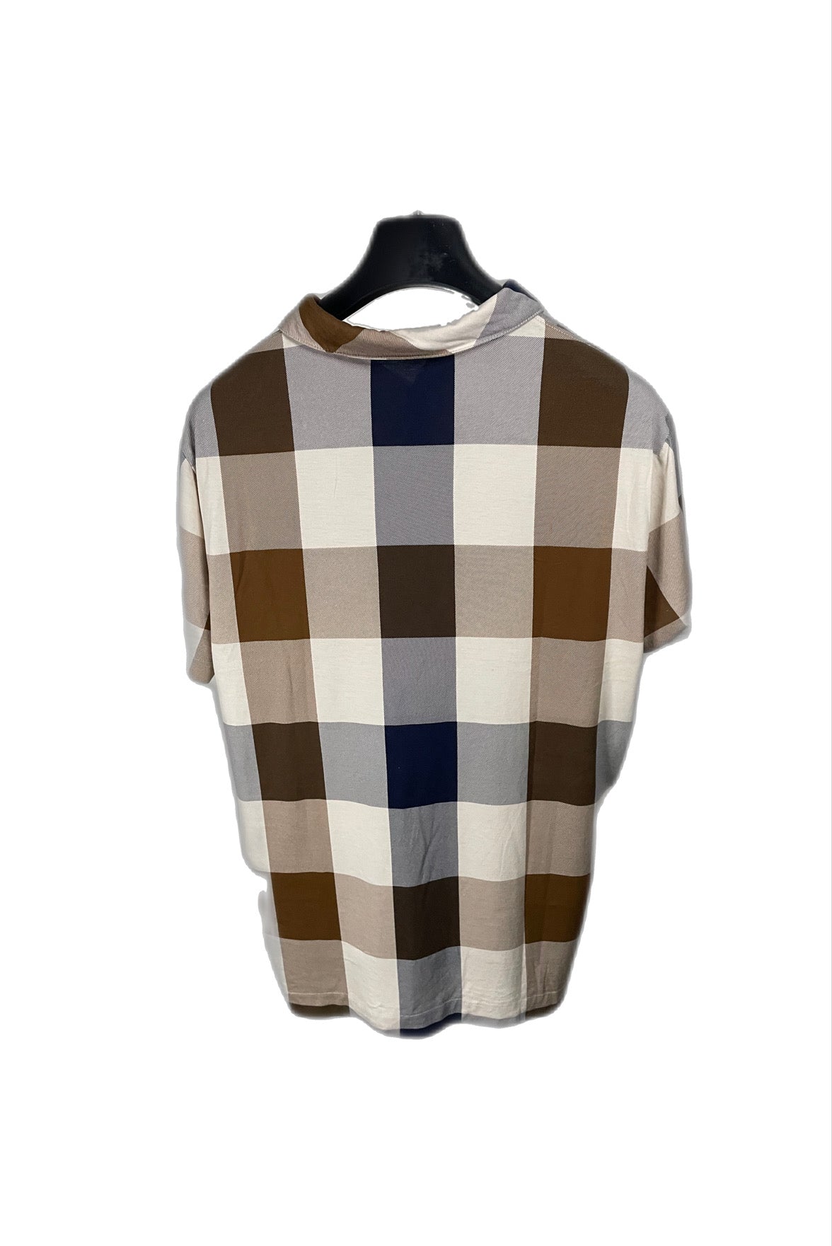 Aquascutum Large Check Polo Shirt Size Medium M