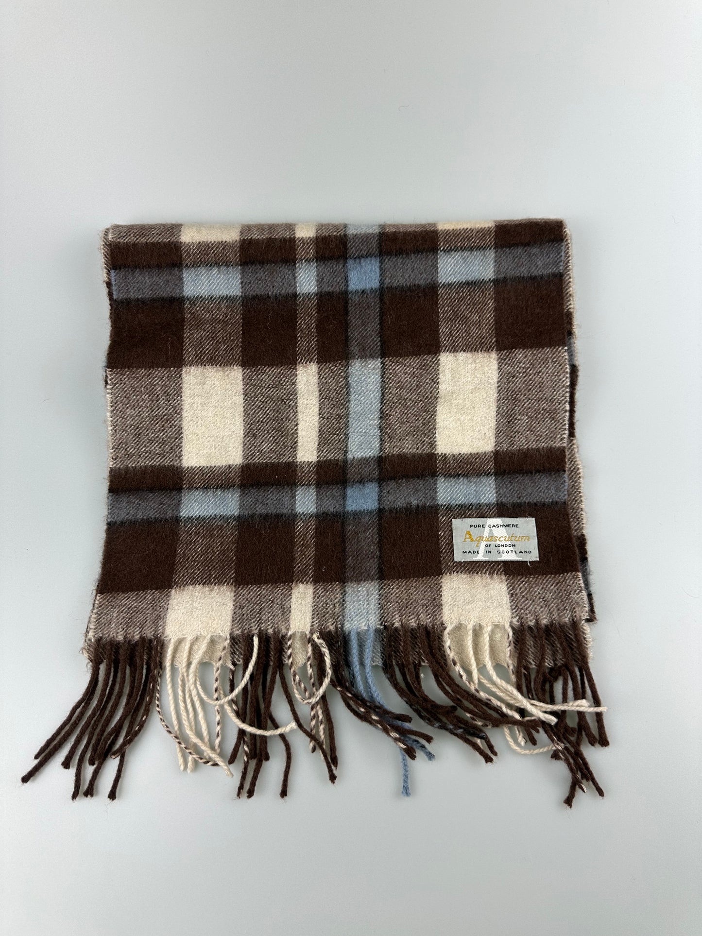 Aquascutum Cashmere Check Blue Label Scarf