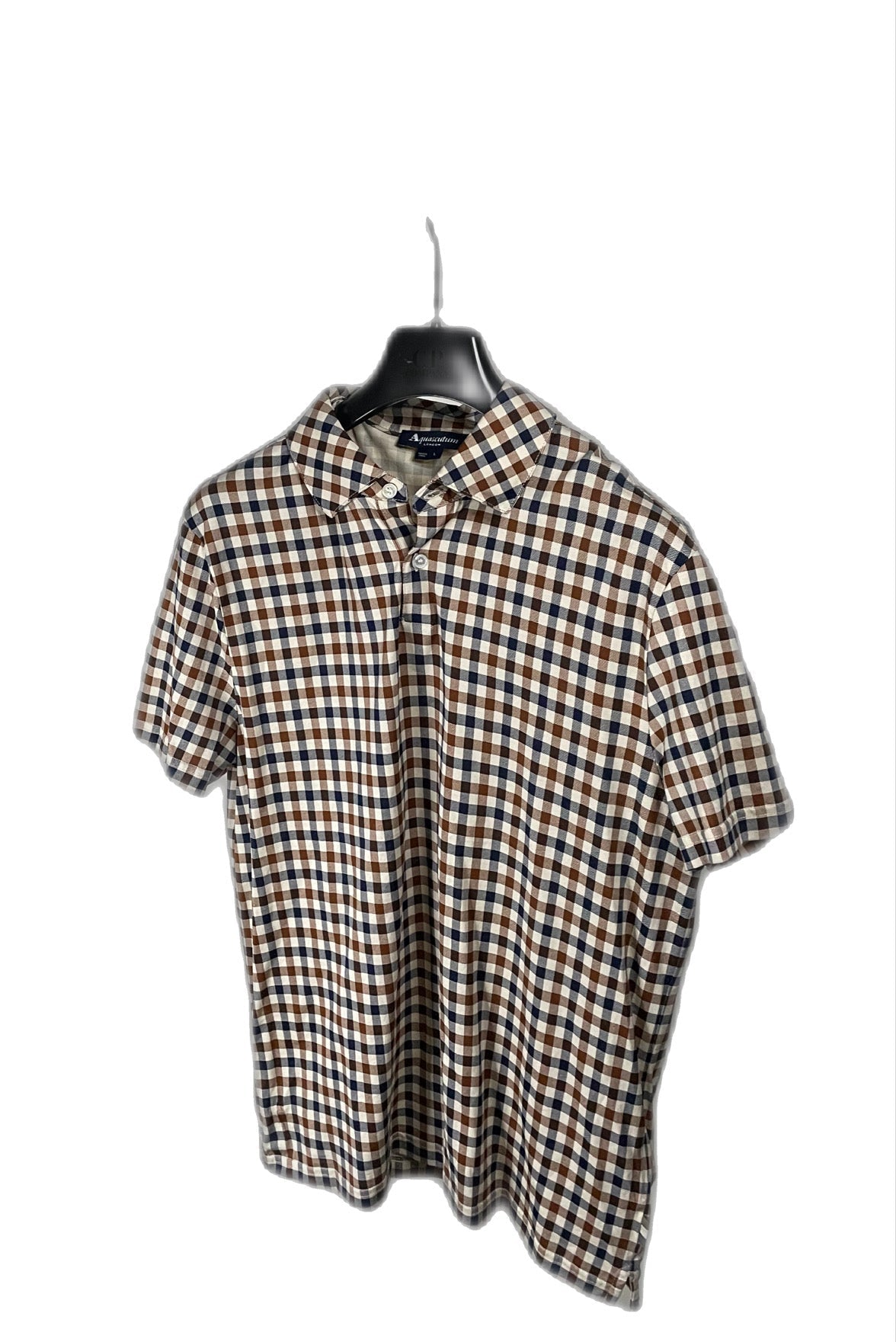 Aquascutum Check Polo Shirt Size Large L