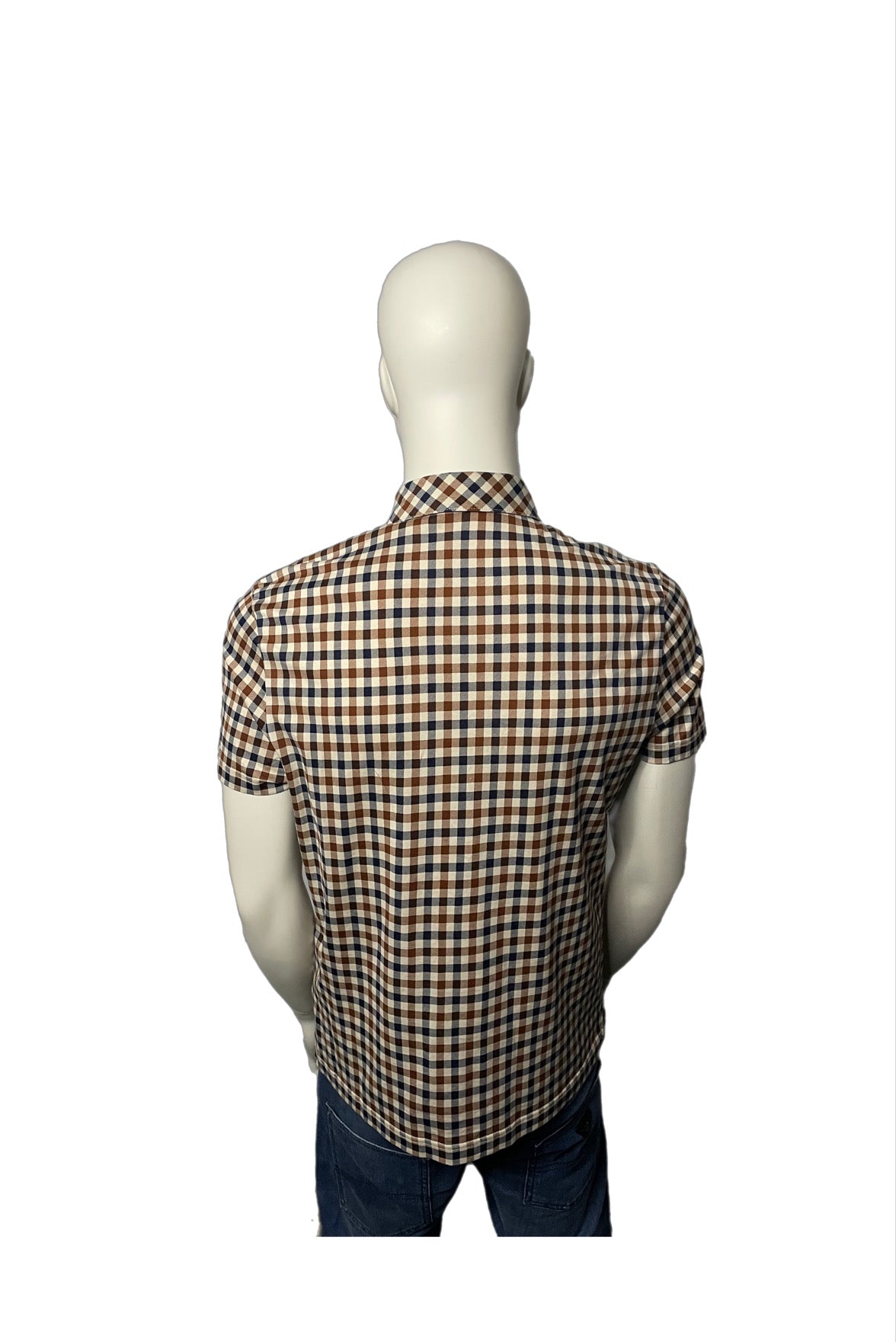 Aquascutum Check Polo Shirt Size (S)