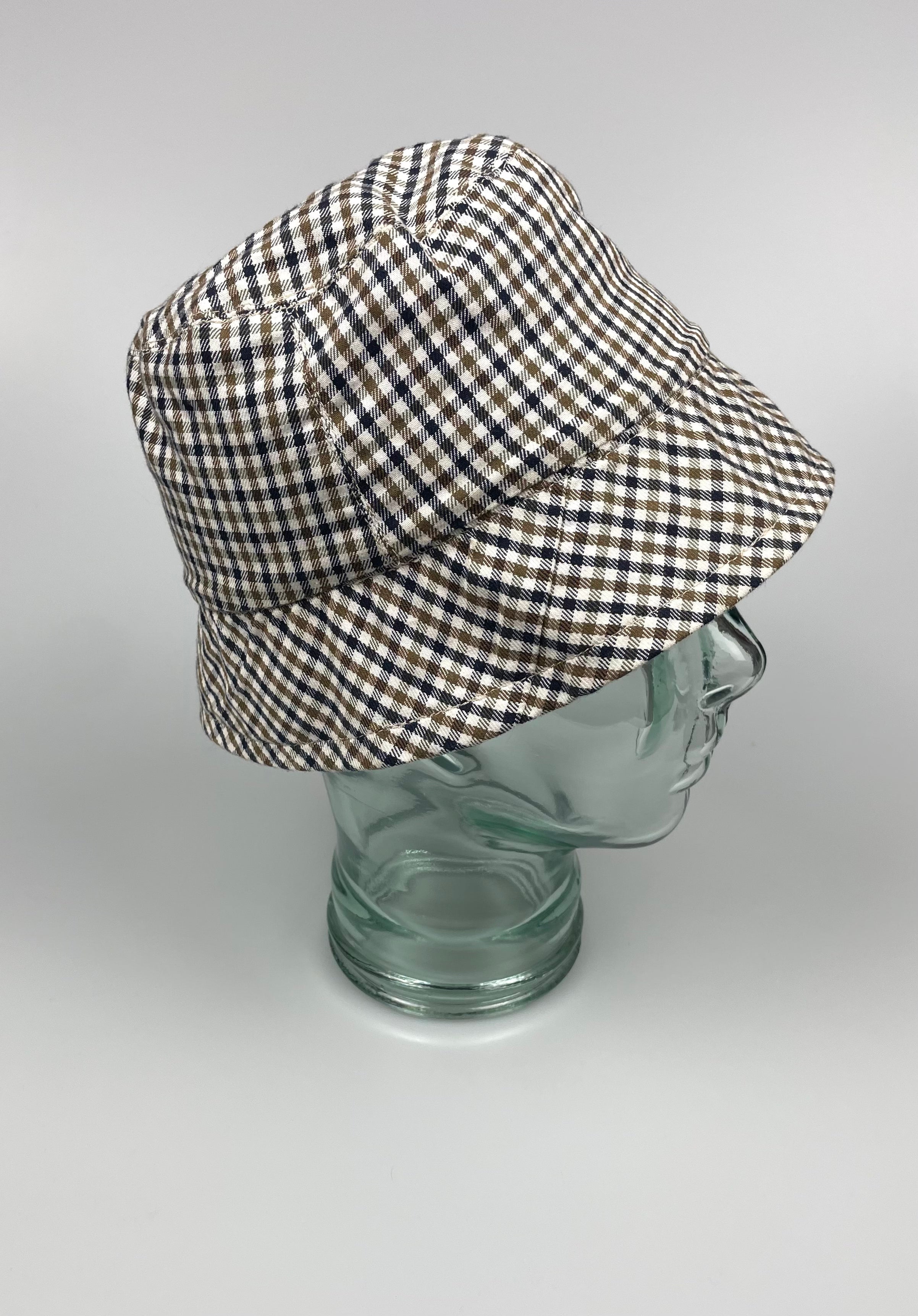 Aquascutum Brown Reversible Trim Bucket Hat L